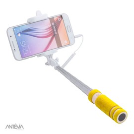 ANTEVIA Matériaux Selfie Stick, Universal Design, Compact, Stainless Steel, 3.5 mm Jack, Colors Available: Blue, Yellow, Black, Orange, Red, Green Purple, Weight: 85g