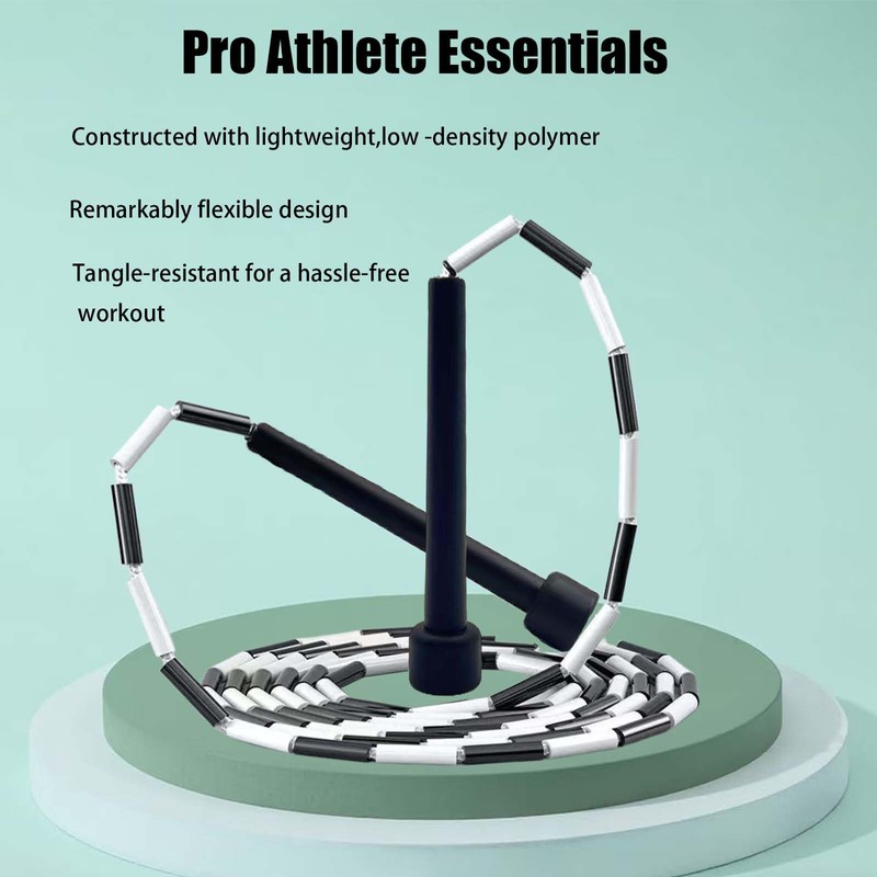 Tangle-Free Beaded Jump Rope with Unbreakable Handles Enjoy Smooth Spins