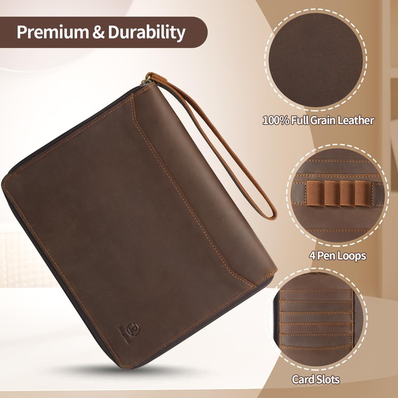 Ringsun A5 Leather Journal Notebook Cover 5 x 8 inch