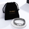Azubpi Mens Stainless Steel Vintage Tribal Tattoo Bracelet Multi Ring