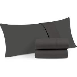 The Sky Bedding Body Pillowcase – 500 Thread Count Egyptian Cotton Long Body Pillow Cover with Zipper Closure – Soft, Breathable & Durable Pillow Protector (Dark Grey, 20X54 Inch)