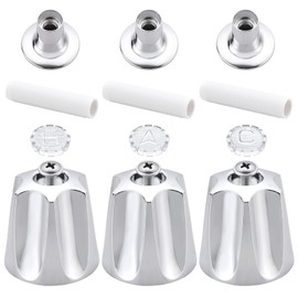 Shower Knobs 3 Piece Replacement for Fit for Price Pfister Tub Shower Faucet Handle Remodel Trim Kit, 3 Pieces Hot Cold and Diverter Shower Handles Replacement,Polished