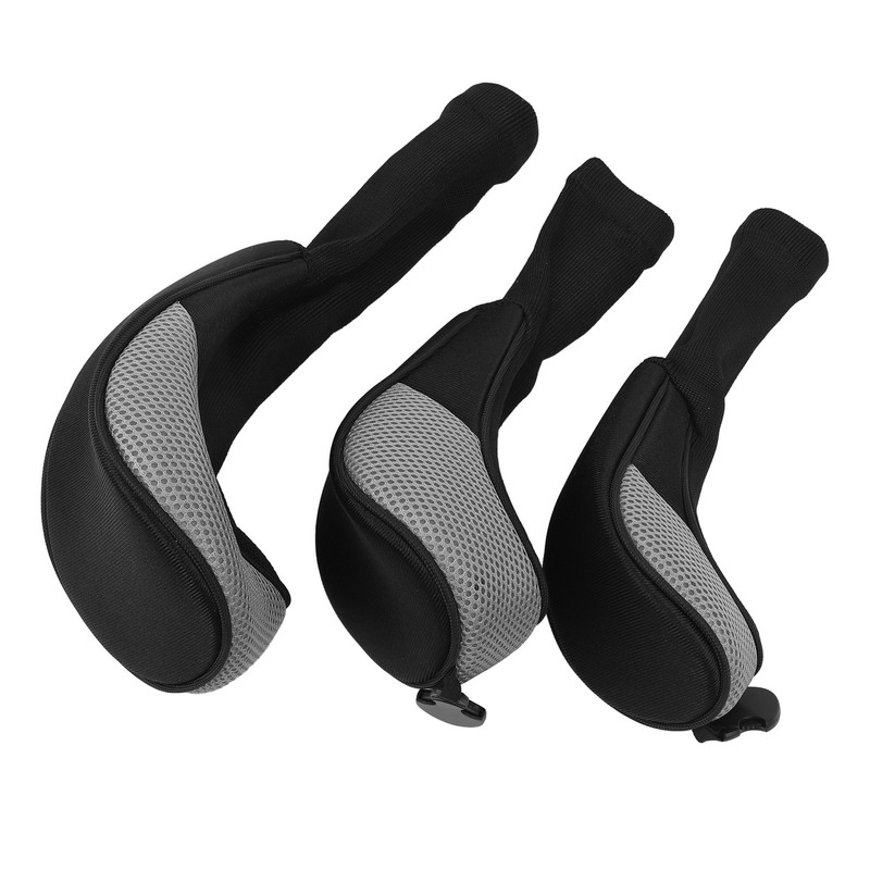 3Pcs Golf Club Head Covers 1 3/5 UT Breathable Mesh