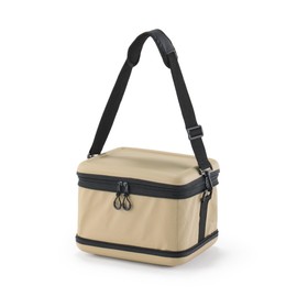MUJI 83832810 Foldable Soft Cooler Bag with Shoulder Belt, Beige, Approx. 11.0 x 8.7 x 7.5 inches (28 x 22 x 19 cm), 12L