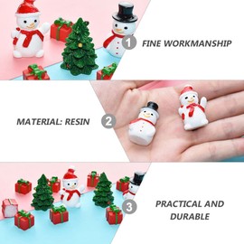 Totority 30pcs Miniature Christmas Snowman Figurine Small Christmas Figurine Mini Resin Snowman Micro Landscape Accessories Ornaments Dollhouse Aquarium Decor Red
