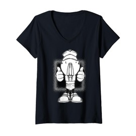 Womens Cartoon Chef Character With Thumbs Up For Kids V-Neck T-Shirt