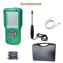 Vanlison Professional Hot Wire Anemometer – Wind Speed Meter & Air Flow Measurement for HVAC, Measures CFM/CMM, Temperature (℃/℉), Ventilation Ducts, Fans | Auto-Off & Backlit LCD Display