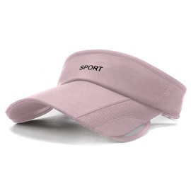 YAMEE Visor Cap Women Men with Retractable Wide Brim, Visor Unisex Sun Visor Hat, Sun Hat Women's Summer Hat Beach Hat for Tennis/Golf/Beach, UV Protection, 1/Pink