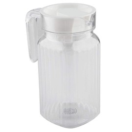 Botella de jugo, 500 ml Jarra con Tapa y asa, Jugo de Rayas acanaladas Botella Cristalería Drinkware Dispensador de Agua Helada para Bar en casa