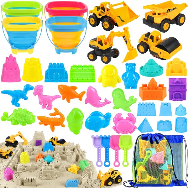 FHOZGECY Beach Toys, 40Pcs Sand Toys for Toddlers 1-3 with
