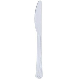 EcoQuality Clear Plastic Knife – Durable Disposable Knives for Appetizers Salads Desserts and Main Courses – Elegant Cutlery for Parties Catering Weddings Events and Buffets (102)