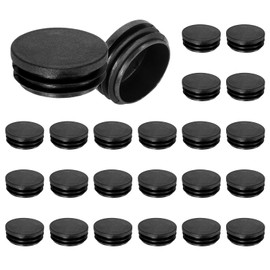 M METERXITY 30 Pack Round Plastic Plug, OD 45mm Furniture Tube Inserts Pipe Hole End Caps for Tubing Post/Glide Insert for Pipe Post/Table Chair Leg/Metal Tubing/Fence [Black]