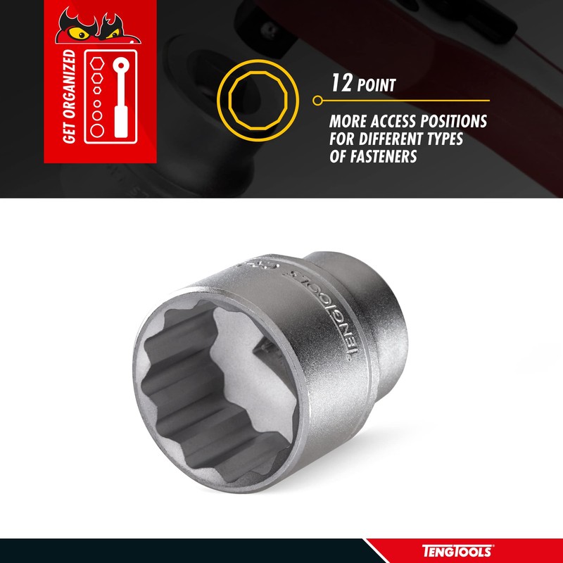 Teng Tools 13MM 1/4 Inch Drive 12 Point Metric Shallow