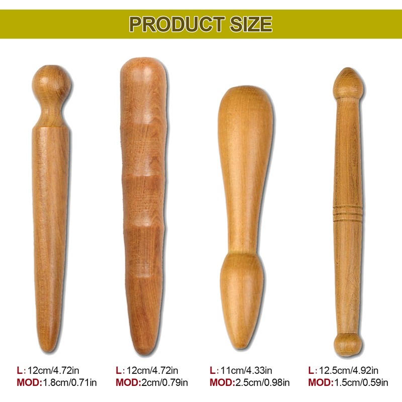 KALUROIL 4 Pieces Massage Sticks - Trigger Point Massager Foot