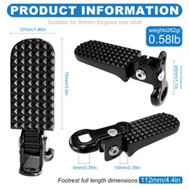 1 Pair Bike Rear Pedals Mini Folding Bike Foot Pegs Stable Bicycle Rear Pedals for Mountain Bike Electric Bike