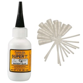 Hot Stuff Super T Medium Instant CA Glue (2oz) & Hot Stuff Pro Tips (12 pieces)