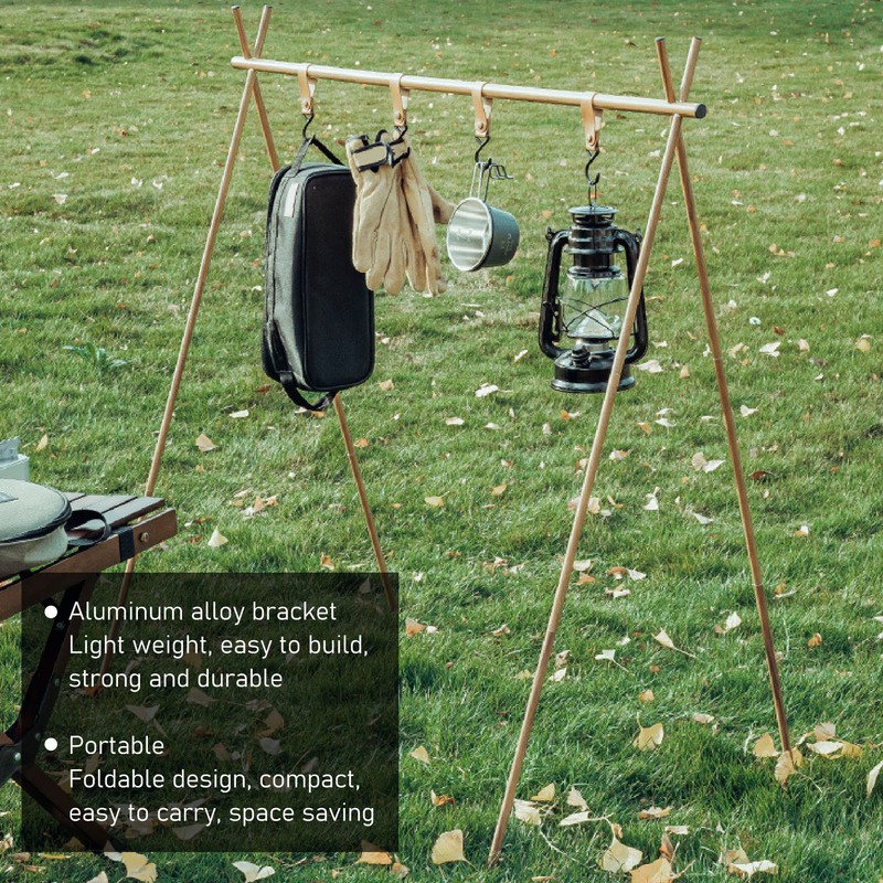 Camping Hanging Rack Portable Foldable Tripod Shelf for Light Tools