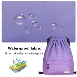 Risefit Waterproof Drawstring Bags, Print Gym Bags Sports Backpacks for School PE Bags for Boys Girls Men Women