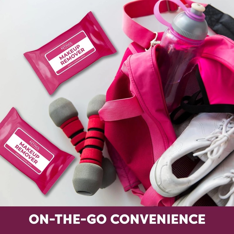 Retinol Individually Wrapped Makeup Remover Wipes