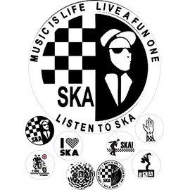 cdb Ska 7.5 inch Round edible Iced Topper + 8 cupcake toppers Icing