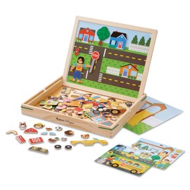 Melissa & Doug Wooden Magnetic Matching Picture Game with 119 Magnets and Scene Cards Magnetic Book Scenes for Kids Ages 3+