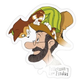 Spreadshirt Pettersson Und Findus Unterhalten Sich Sticker Maximum 10 x 10 cm 10 x 10 cm Glossy Transparent