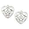 exceptionalbeauty 5 pcs Celtic Knot Heart Bead Drops Pendants 31mm