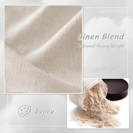 UHITECH Ivory Blackout Curtains 45 Inches Long for Thermal Insulated Curtains 2 Panels Sets Bedroom 100% Blackout Curtains Light Blocking Curtains for Nursery Kids(Ivory, 52W x 45L)