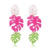 Flower Leaf Dangle Earrings for Women Acrylic Lightweight Triple Leaf