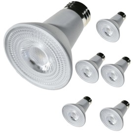 Diodesy- PAR20 LED Long Neck Flood Light Bulb 5W 500 Lumen E26 Medium Base 3000K Soft White Ideal for Track & Recessed Spot Light Bulbs 120V 40° Beam Angle Dimmable White Finish Pack of 6