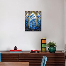 TISHIRON Flower Painting by Numbers Kits Beginners, DIY Oil Painting, Acrylic Painting by Numbers, Crafts, Home Wall Decor, Ideal Gift Choice for Mother's Day (Blue Iris Flowers, 16 x 20 inches)