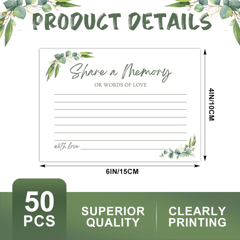 50 PCS Share a Memory Cards for Celebration of Life,
