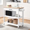 Topeakmart Rolling Kitchen Island Cart with Storage & Bamboo Worktop,