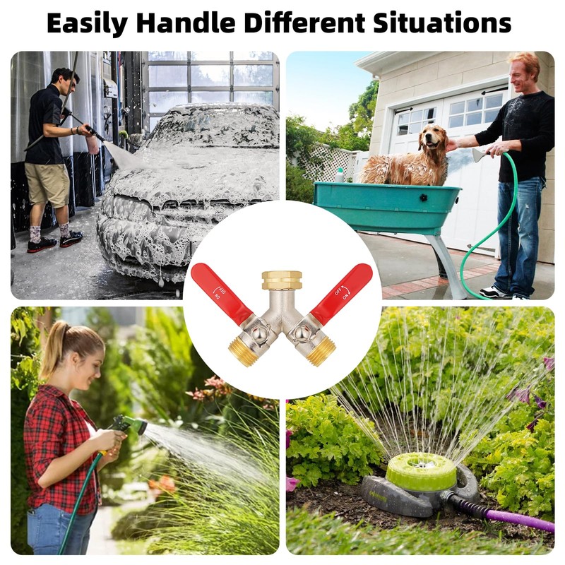 DINGBAI High Flow Garden Hose Splitter 2 Way, Heavy Duty
