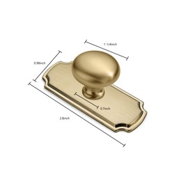khtumeware 10 Pack 1-1/4 inch Backplate for Cabinet Knobs Brushed Brass Drawer Knobs Satin Gold Cabinet Hardware Vintage Knobs with Backplate