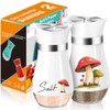 Mushroom White Salt and Peper Shakers,Stainless with Lid Containers for