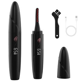 Best Heated Eyelash Curler 2025 - Eye Lash Curler Heat with Eyelash Comb -Heated Eyelash Curlers LED Display 3 Temp Settings USB Charge Natural Curling 24H for Women Makeup Tool Gifts