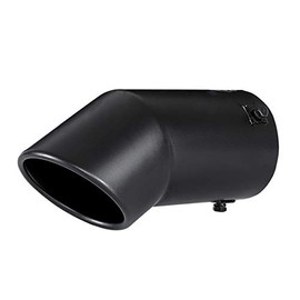 Black Exhaust tip - Fit 2.75 to 3 Inch Exhaust Tail Pipe Diameter- Black Coated Stainless Steel - Car Muffler Tips