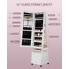 Hzuaneri Jewelry Cabinet，42.5" Lockable Standing Jewellery Mirror Cabinet with 2