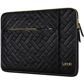 Lacdo Laptop Sleeve Case for 15 inch New MacBook Air M3 A3114/M2 A2941 2024-2023, 15 inch MacBook Pro A1990 A1707, Dell XPS 15 Plus 2022-2020 Accessory Pocket Computer Bag, Elegant Black