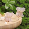 Nupuyai 2pcs Cherry Blossom Agate Mini Crystal Stone Statue Carved