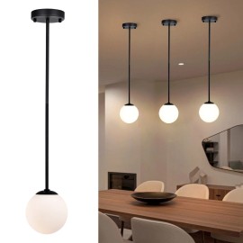 Unbranded Modern Black Pendant Light Fixture Glass Globe Hanging Light Fixtures