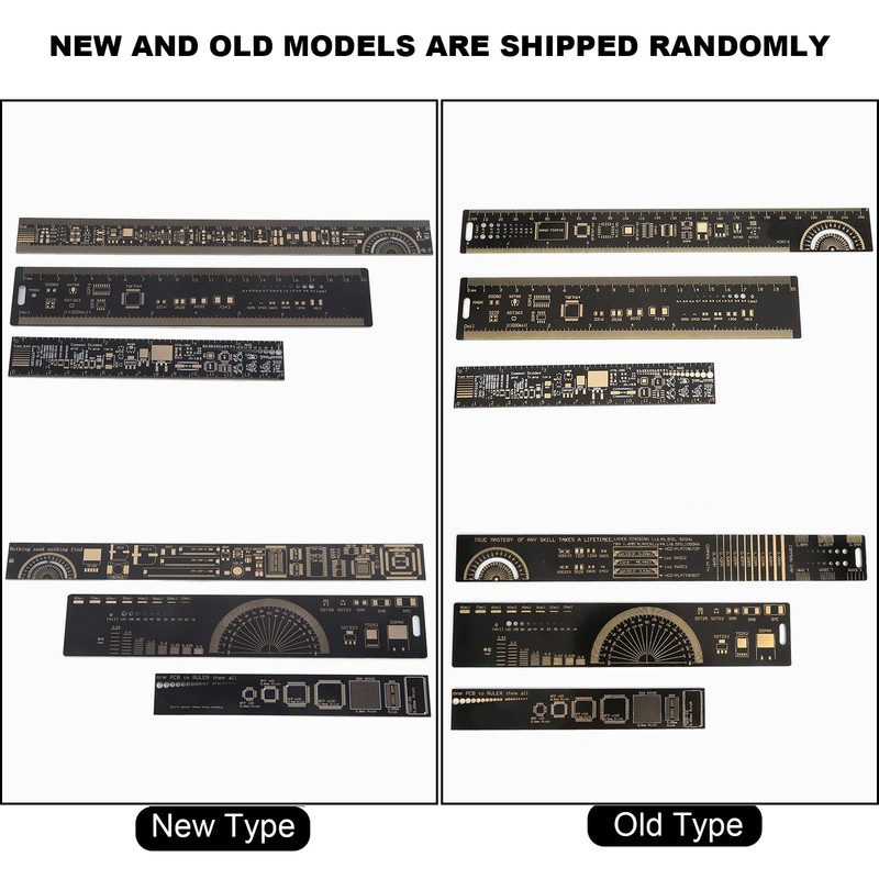 3PCS PCB Ruler 6.3/7.87/10.23 inch Electronic Engineers Measuring Tool Printed