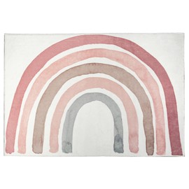 Levtex Baby - Rainbow - Rug/Carpet - 5 x 7 (60in. X 84in.) - Cream, Pink, Mauve, Blush, Grey - 100% Polyester - Woven Fabric Backing - Bedroom, Playroom, Family Room or Kids' Room