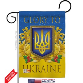 Ukraine Flag Glory to Ukraine Garden Flag 2pcs Pack Support Cause Stand with Ukrainian House Decoration Banner Small Yard Gift Double-Sided, Made in USA