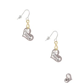 Delight Jewelry Silvertone Class of 2023 Heart Gold-tone Infinity French Earrings