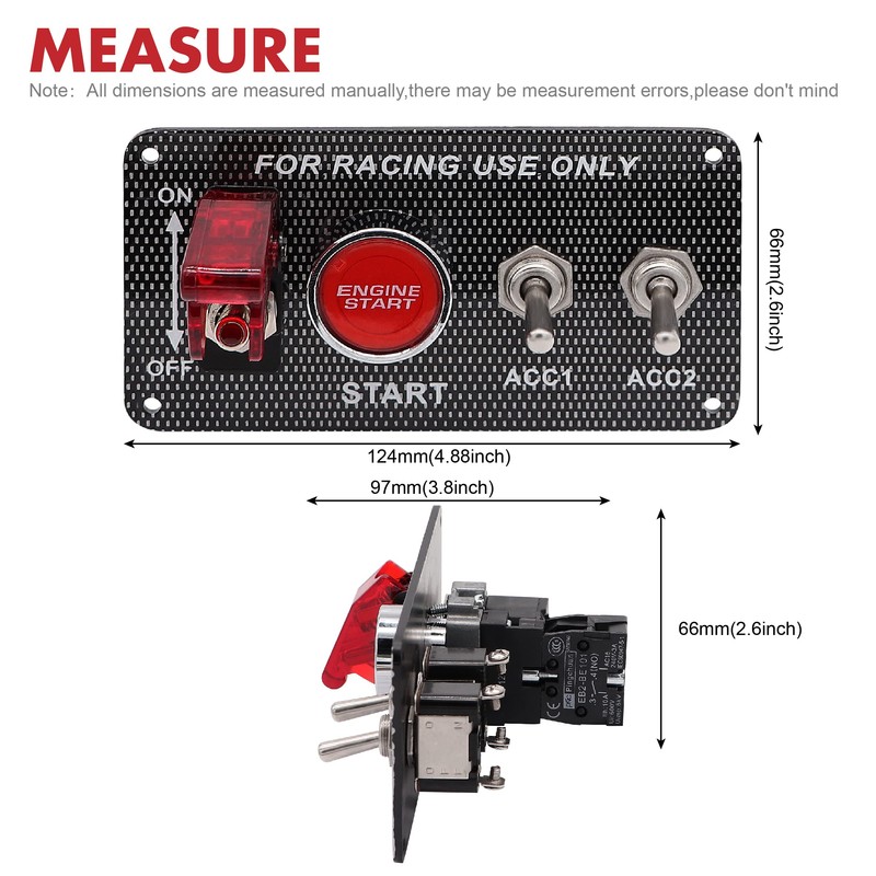 Taxutor 12V 30A 4-in-1 Ignition Panel Kit, Aluminum Alloy Switch