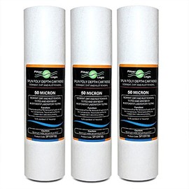 3 x SP10M50 – FilterLogic 10” Slimline Spun Poly Sediment Water Filter 50 Micron fits All Standard housings - Whole House Filters, Reverse Osmosis Systems & Aquarium Filters,Removes:Sediment