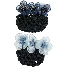 Anneome 2 Redecillas para Cabello para Mujeres Pinza, Accesorio Elegante y Ligero de Tela para Cubrir Moños, para Obsequio