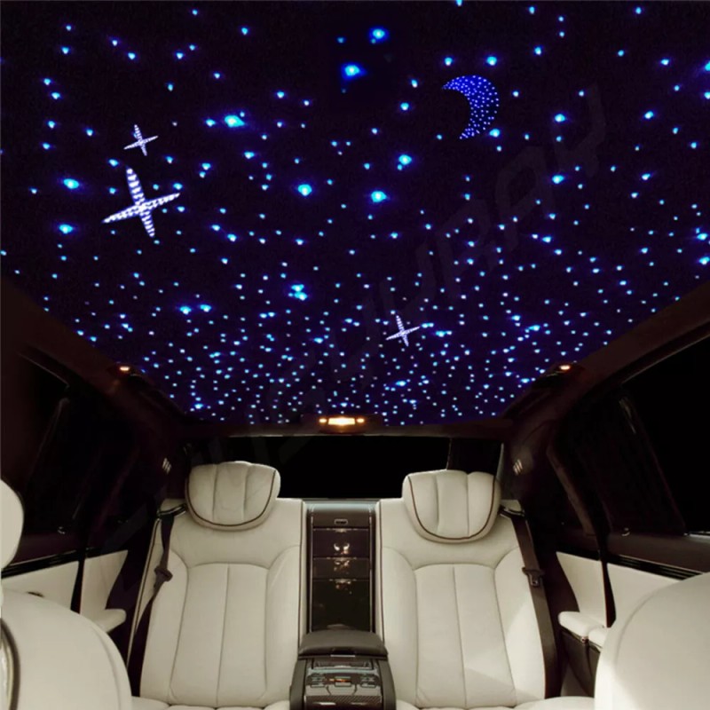 CHUSYYRAY 300pcs RGB Fiber Optic Car Headliner Star LIGHTS KIT